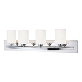 Canarm Hampton, Ivl370A04Ch-O, 4 Lt Vanity, Flat Opal Glass, 100W Type A, 32I IVL370A04CH-O